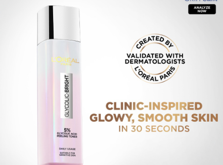 LOreal Paris Glycolic Bright Instant Glowing Face Serum (15mL/30mL) - Brightening, Dark Spots