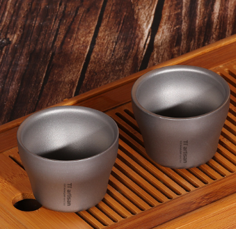 45ML Double Wall Titanium Wine Cup Mugs Camping Drinkware Coffee Tea Water Cup
