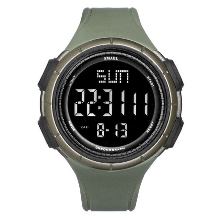 SMAEL 1618 Fashion Men's Sports Watch Multifunctional 12/24 Hours Dual Time Watch Alarm Watch Male Student Watches 01