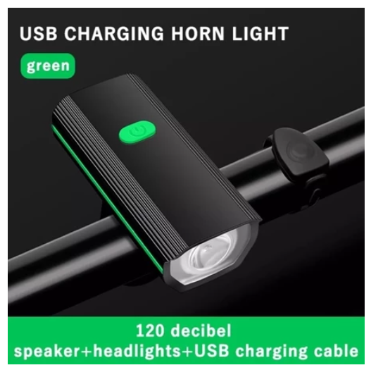 Bike Light with Horn USB Rechargeabl Waterproof Multi-mode Night Light for Mountain Bike Flashlight B1