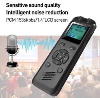 Digital Voice Recorder Mini Digital Voice Recorder Built-In 8G/16G Dictaphone Voice Activated Noise Reduction Recording WAV MP3 Player