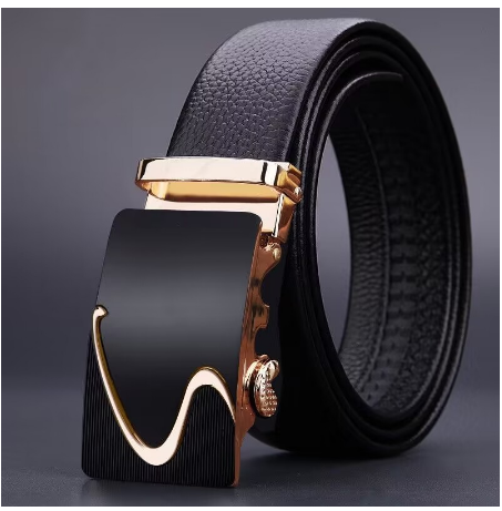 Black Bottom Automatic Buckle Belt Men's Belt High-end Business Men's Leather Casual Belt