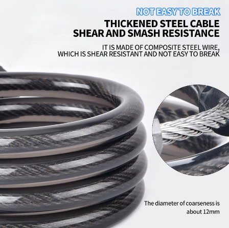 MTB Bike Lock Anti Theft Bike Steel Cable Lock for Bicycle Chain Lock Wire Lock for Bike Accessories