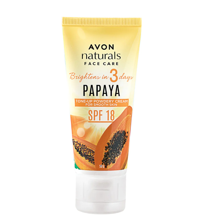 Avon Naturals Papaya Tone-up Powdery Cream for Smooth Skin Spf18