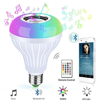 TTC# Bluetooth LED Light Bulb Speaker Music Audio with Sound Function Smart Light Lamp Speake - Q6