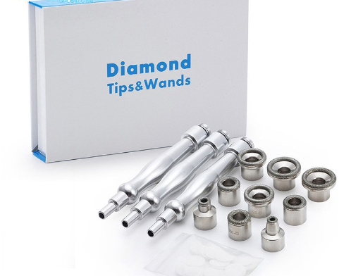 Diamond Dermabrasion 3 Wands 9 Tips for Facial Peeling BlackHead Remover Face Care tool Salon Beauty Machine