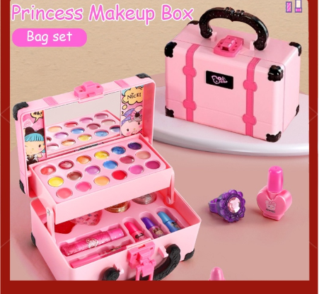 32PCS Kids Makeup Toys Girls Real Makeup Kit Washable Non-toxic Makeup Toy Set Retro Beauty Makeup