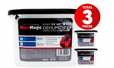 3pcs Micromagic Dehumidifier 500ml- Eliminates Musty Odor, Suitable for your car & closets