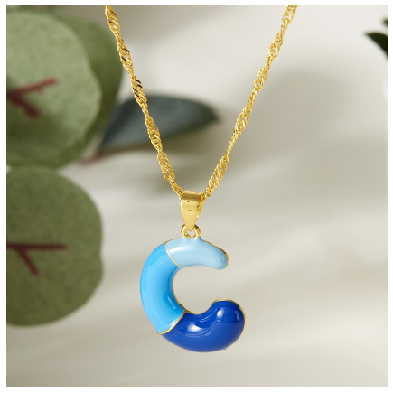 Dropping Oil 26 English Letter Pendant Necklace Fashion Colorful Letter Necklace Men's and Women's Jewelry