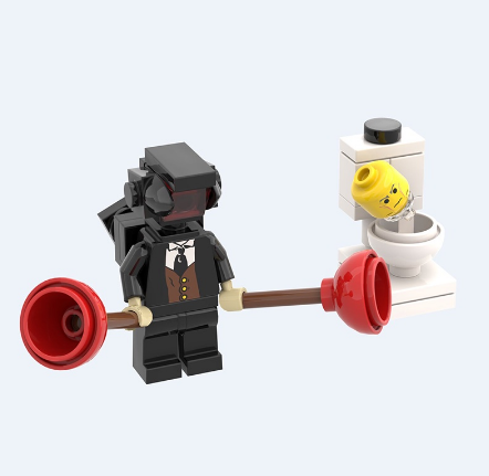 Building ABS Compact Blocks Toilet Man VS Invincible Warrior DIY Toy Construction Set