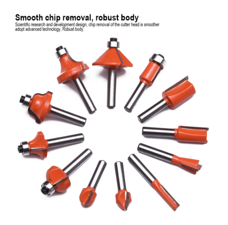 Harden 613212 12Pcs Carbide Router Bits Set (Professional) High Quality Woodworking