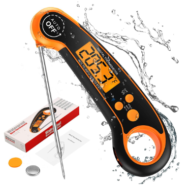 Brifit Waterproof Kitchen Meat Thermometer Foldable Digital Instant Read Food Thermometer