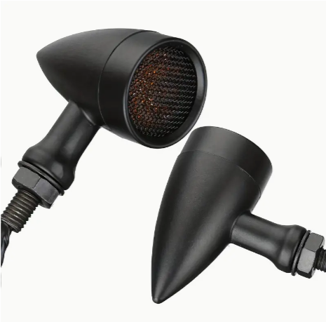 12V Black Motorcycle Motorbike LED Turn Signal Indicator For Cafe Racer Bobber
