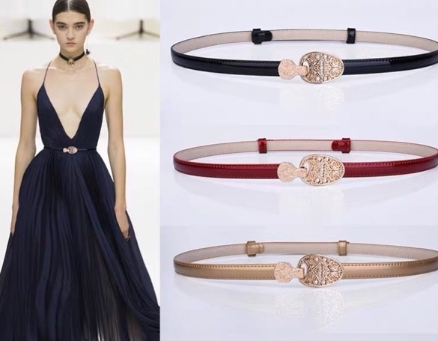 New Pure leather fine belt women's fashion leather belt casual fashion dress chiffon with skirt