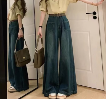 Lovito Women Casual Plain Pocket Zipper Jeans LNA30102 Blue