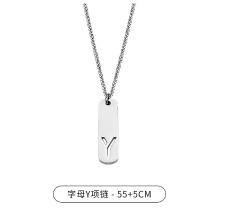 Stainless Steel 26 English Alphabet Pendant Necklace Fashion Men's Letter Necklace Jewelry Wholesale Y