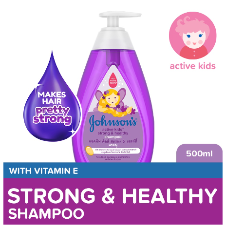 Johnson's Active Kids Strong & Healthy Baby Shampoo 500ml - Shampoo for Kids, For Kids Bath