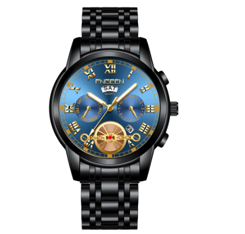 Binbond Original Luxury Watch Men Trendy Fashion Black Watch Men Stainless Steel Fashion Watch M07