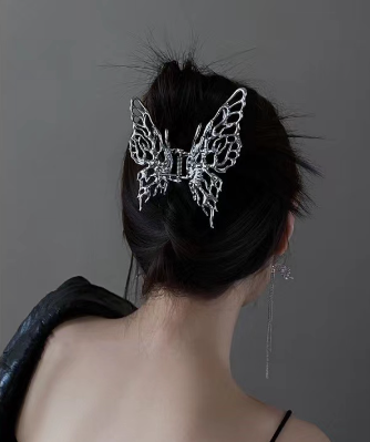 Korean Girls Butterfly Hair Clips Half Knot Hairpin Headwear Hairpin Metal Hair Claw Style Hair Clamp