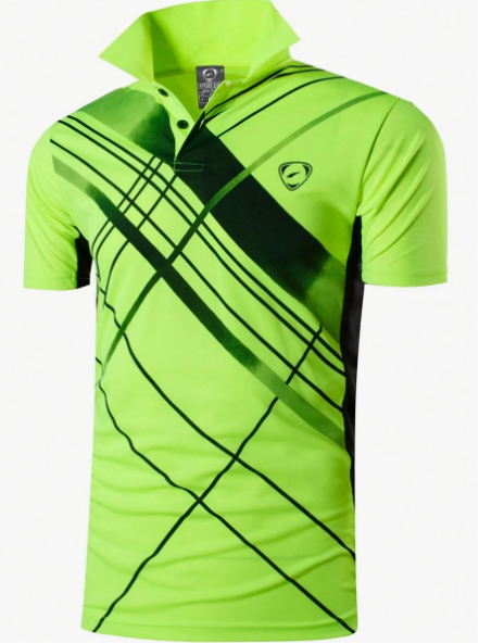 1pc Men's Color Block Striped Short Sleeve Sports Polo T-Shirt