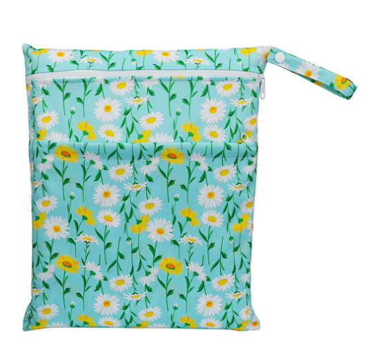 30x37cm Cloth Diaper Wet Dry Bags Double Zipper Mixed Color Printed Portable Waterproof Dag Storage Bag Swimwear Bag C5