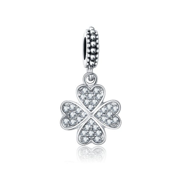 Clover Sea Turtle Cherry Charms 925 Silver Bracelet Accessories Lovers Diamond Inlaid Beads 0023