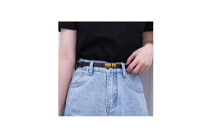 Lovito Women Casual Plain Basic Belt L69AD039 (Black)