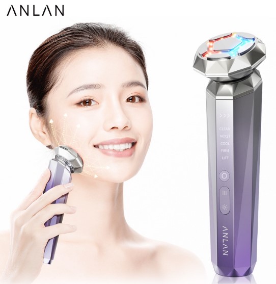 Multi-Polar Rf Ems Face Massager Hot Cold Compress Led Light Therapy Face Lifting Skin Care Beauty Device