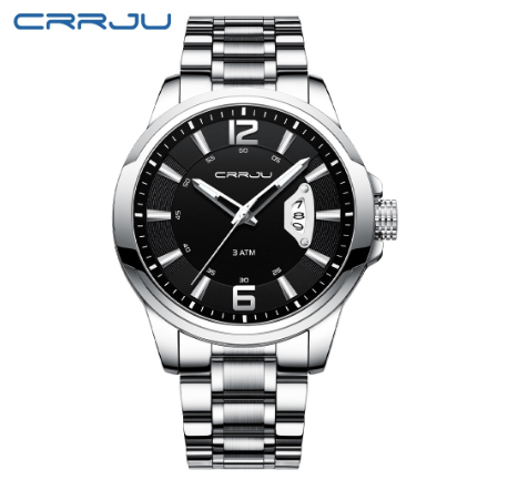 CRRJU Men's Watch Fashion Original Brand Sports Stainless Steel Quartz Waterproof 2191 X M3