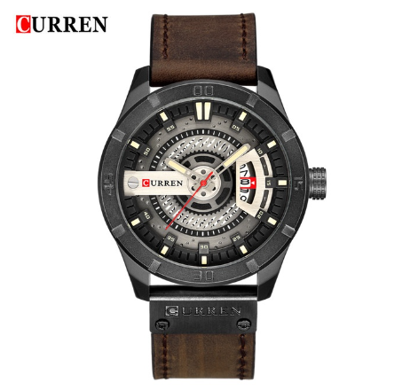 CURREN Men Watches Fashion Casual Military Quartz Sports Waterproof 8301X BLACK COFFEE