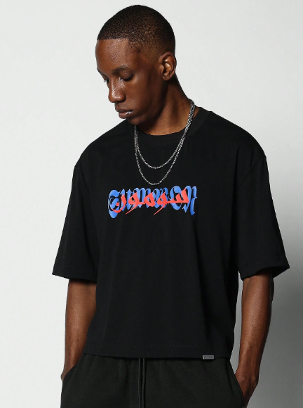 SUMWON Crop Fit Tee With Graphic Print For Daily Wear