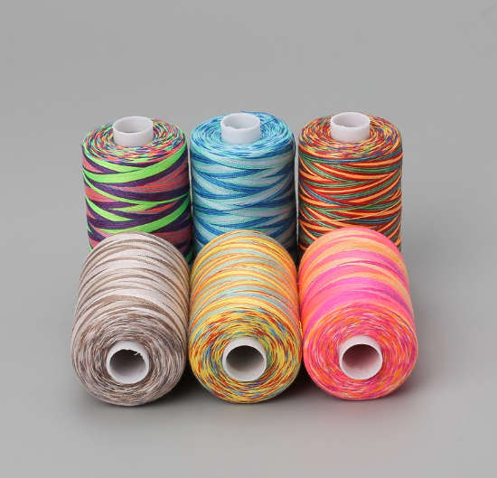 1000 Yards DIY Coloured Polyester Dyeing Gradient Garment Woven Threads Multicoloured Hand Sewing Leather Sewing Threads