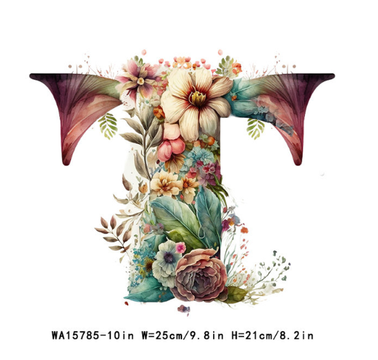 A-Z Letter Visual Design Iron On Transfer For Clothing Dtf Transfers Ready To Press T