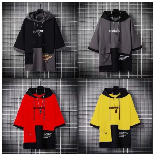 T-shirt INS Super Popular Multi- Hooded T European and American HIP-POP HOODIE UNIEX T-shirt