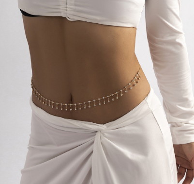 Tassel Waist Chain Zircon Rhinestone Belly Body Chain