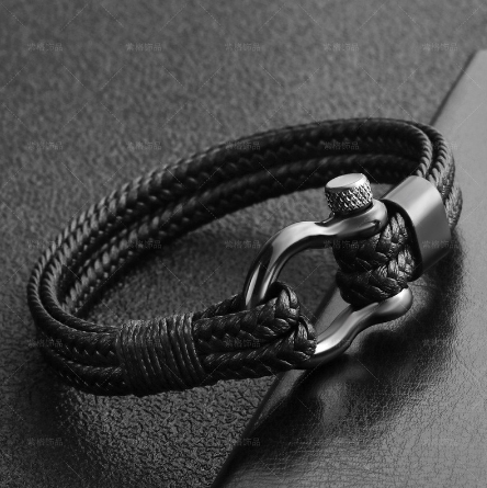 Jewelry Vintage Men's Fashion Couple Horseshoe Buckle Leather Bracelet Hip Hop Party Jewelry Accessories