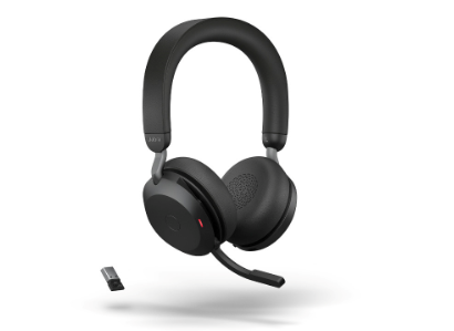 Jabra Evolve2 75 MS Wireless Headset with 8-Microphone Technology - Dual Foam Bluetooth Headphones w