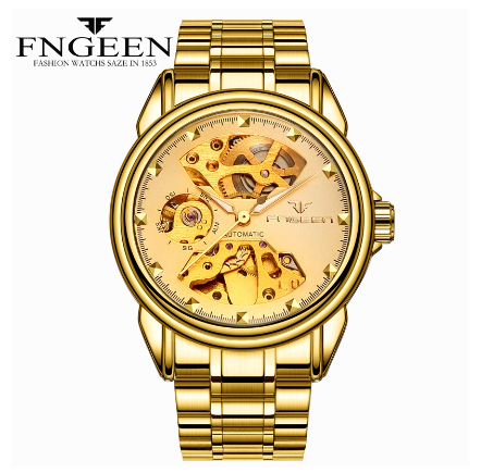 FNGEEN 8818 Men's Automatic Mechanical Watch ALL GOLD