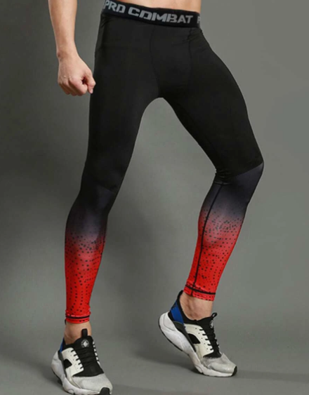 Manfinity Fitness Men Ombre Letter Graphic Sports Tights