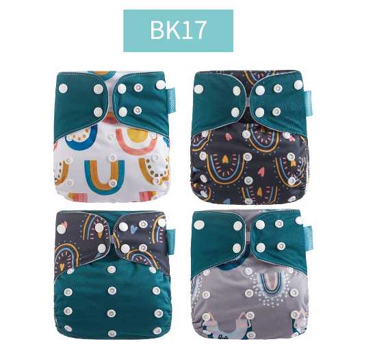 Happyflute 2023 Baby Reborn 4pcs set Washable Eco-friendly Baby Cloth Diaper Ecological Adjustable Nappy Reusable Diaper SET10