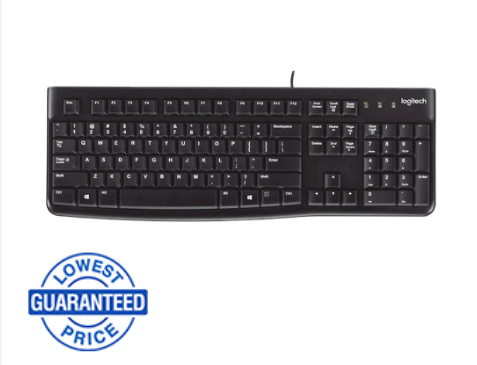 Logitech K120 Spill-Resistant Plug-and-Play 10-Key Number Pad USB Wired Keyboard - Black