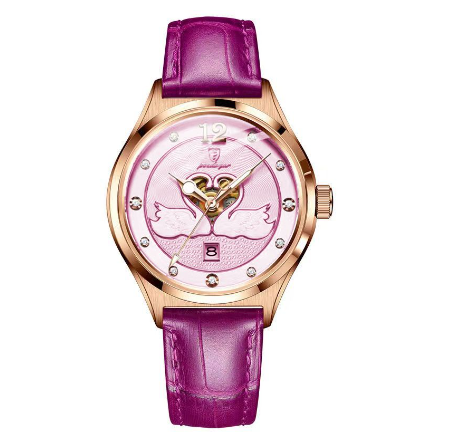 POEDAGAR casual watch for woman korean style waterproof sale original genuine leather calendar glow ultra thin quartz Watch PURPLE