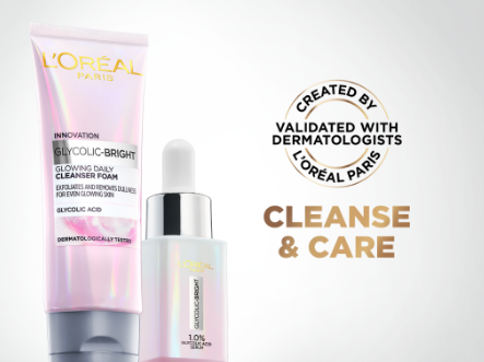 NEW Glycolic Bright Cleanse & Care Travel Set (Cleanser 100ml and Serum 15ml) - Brightening