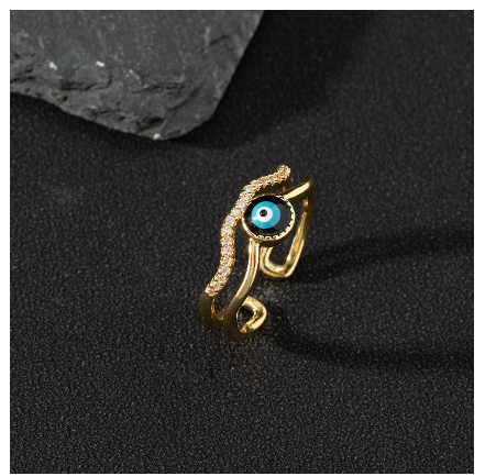 Copper Zircon Enamel Drop Oil Ring Female Evil Eye Vintage Accessories Jewelry Q