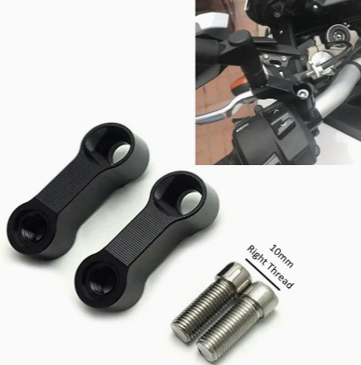 Motorcycle Rearview Mirrors Extension Riser Extend Adapter Mirror Extender Adapters Riser Supplies Rear View Base Mirrors Black