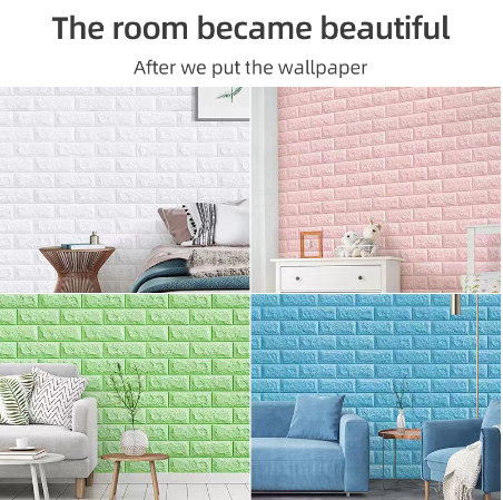 Waterproof Wallpaper 3D Three-dimensional Wall Sticker Self-adhesive Wallpaper Soft Bag
