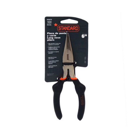 Standard Combination Plier Chrome Vanadium Steel Rubber Handle Hardware Tools (SD0074) 6 Inches