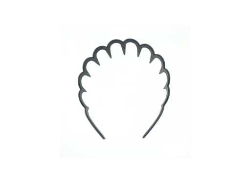 BROADWAY GEMS Black Matte Headband Long Tooth Waves Design (HM19)