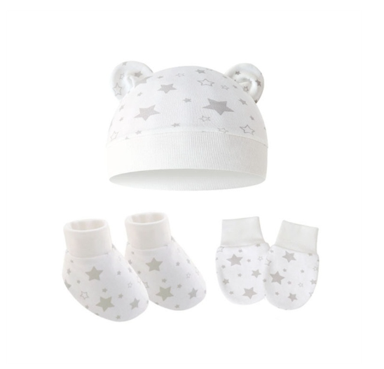 Some Baby Beanies Gloves Sock Set Newborn Baby Mittens No Scratch No Scratch Mittens S16