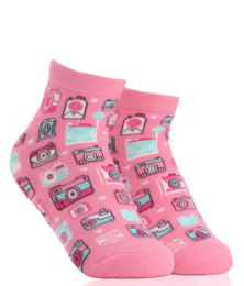 Iconic Socks Camera Pattern Women's Ankle Socks